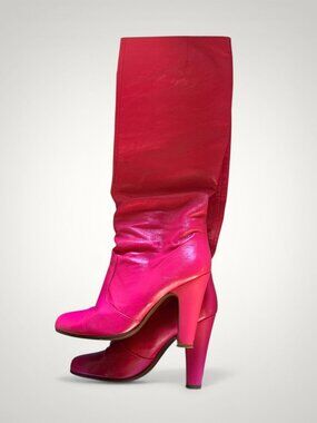 Masion Margiela Knee length hot pink boots, Size 39